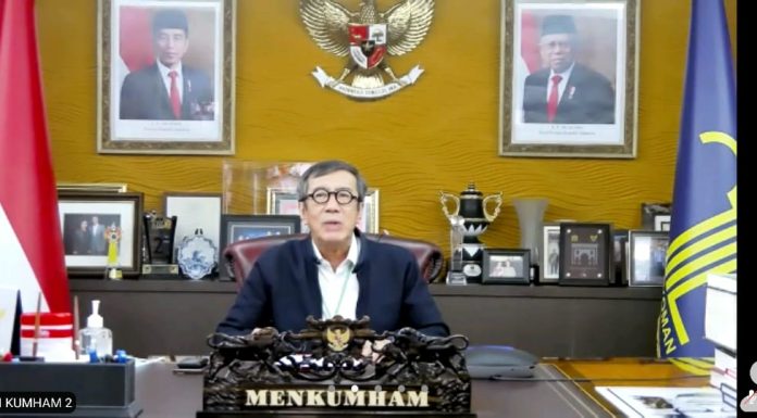 Audensi Virtual PWI Pusat Bersama Menteri Hukum dan Ham