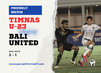 Skor Akhir Timnas U-23 vs Bali United: 3-1