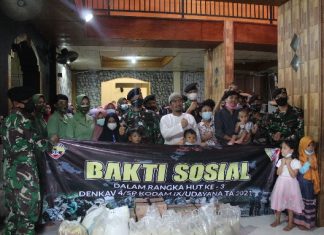 Rayakan HUT ke-3, Denkav 4/SP Berbagi Kasih dengan Sesama