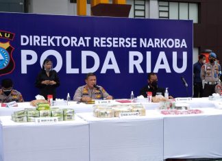 Polda Riau Gulung 6 Pelaku Gembong Narkoba