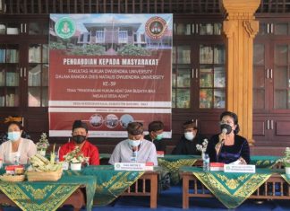 Fakultas Hukum Universitas Dwijendra Denpasar Kenalkan Hukum Adat dan Budaya Bali Melalui Pengabdian kepada Masyarakat