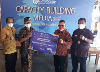 Peduli Wartawan, Bank Indonesia Bantu 300 Paket Sembako kepada PWI Bali