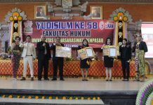 Lakukan Prokes Ketat, Yudisium Fakultas Hukum Unmas Denpasar digelar secara Hybrid