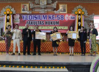 Lakukan Prokes Ketat, Yudisium Fakultas Hukum Unmas Denpasar digelar secara Hybrid
