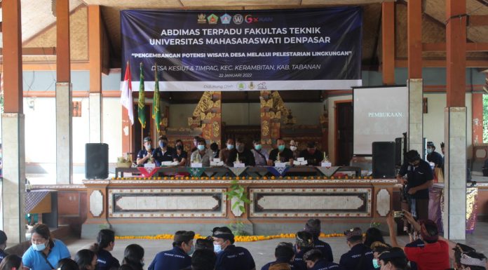 Turut Kembangkan Desa Wisata, Fakultas Teknik Universitas Mahasaraswati Denpasar gelar Abdimas Terpadu di Kerambitan