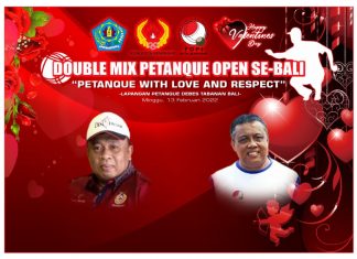 Peringati Hari Kasih Sayang, FOPI Denpasar gelar Double Mix Petanque Open