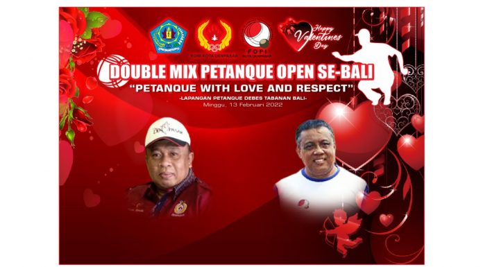 Peringati Hari Kasih Sayang, FOPI Denpasar gelar Double Mix Petanque Open