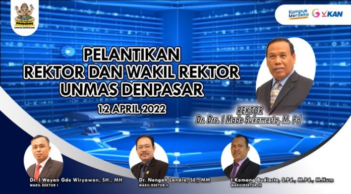 Founder Porosinformatif.com Ucapkan Selamat Atas Dilantiknya Rektor dan Wakil Rektor Universitas Mahasaraswati Denpasar TA 2022-2026