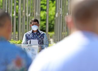 GPDRR 2022, Bendera Merah Putih dan Bendera PBB Berkibar di Bali