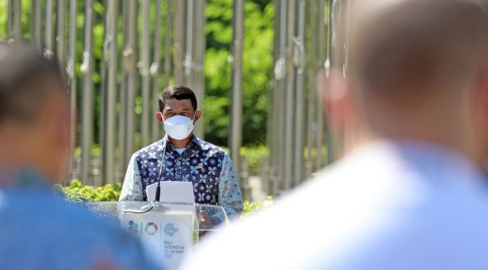 GPDRR 2022, Bendera Merah Putih dan Bendera PBB Berkibar di Bali