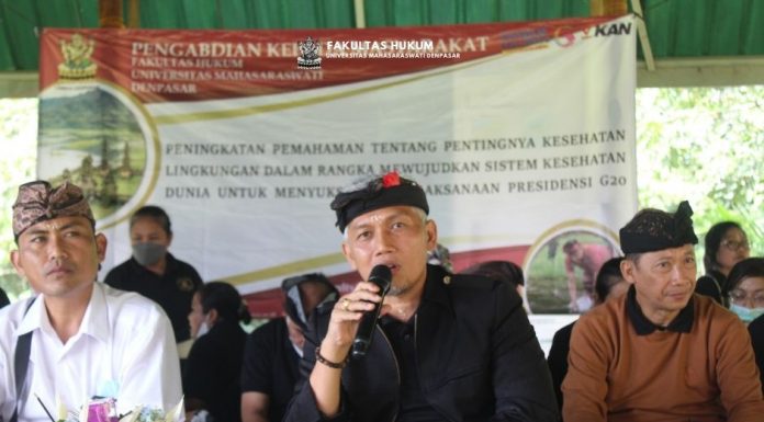 Dukung G20, Fakultas Hukum Universitas Mahasaraswati Lakukan Bakti Sosial ke Danau Tamblingan