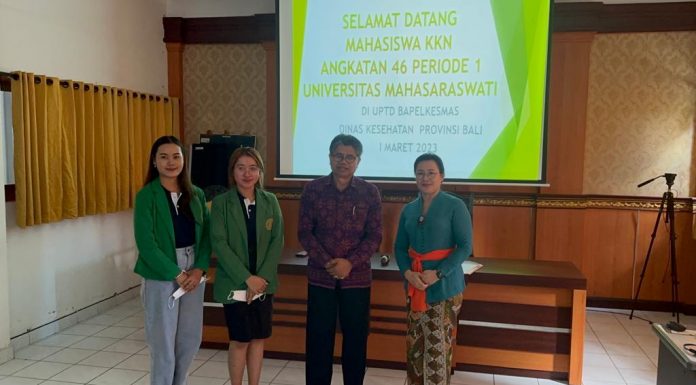 Buka Posko KKN Tematik di Bapelkesmas, Tiga Mahasiswa FH Unmas Denpasar Dukung Peningkatan Mutu Pelayanan