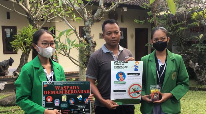 Beri Literasi terkait Bahaya DBD, Dua Mahasiswa Unmas Denpasar Lakukan Penyuluhan