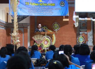 Hadiri HUT ke-73 IGTKI PGRI Provinsi Bali, Ini Harapan Bunda Putri Koster