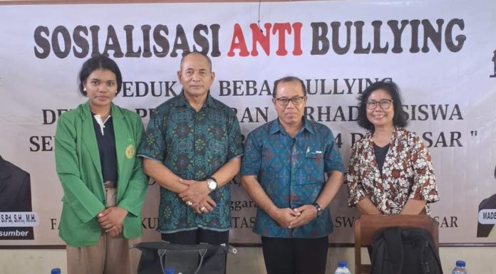 Bentuk Generasi Bebas Bullying, Maria Sarita Mahasiswa FH Unmas Denpasar Beri Pengajaran Anti Bullying