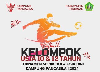 Kampung Pancasila Tabanan gelar Turnamen Sepak Bola Usia Dini Perdana
