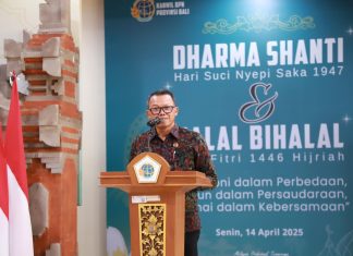Tingkatkan Sinergitas Dharma Shanti & Halal Bihalal, Ini Harapan Kakanwil BPN Provinsi Bali