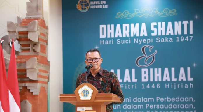 Tingkatkan Sinergitas Dharma Shanti & Halal Bihalal, Ini Harapan Kakanwil BPN Provinsi Bali