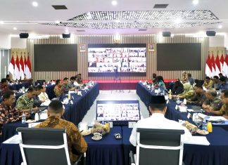 Rapim Semester I, Menteri Nusron Minta Jajaran Evaluasi Tunggakan dan Layanan Elektronik Menteri Nusron saat membuka Rapat Pimpinan (Rapim) Semester I Tahun 2025, yang digelar di Aula Prona Kementerian ATR/BPN, Jakarta, Jumat (11/07/2025)