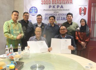 PERADI Utama dan DPP PA GMNI Teken Kerja Sama Beasiswa PKPA Senilai Rp15 Miliar untuk 3.000 Kader Penandatanganan Nota Kesepahaman (MoU) dilakukan oleh Ketua Umum PERADI Utama, Prof. Dr. Hardi Fardiansyah, S.E., S.H., S.I.P., M.H., M.A., M.Ec.Dev., M.I.Kom., didampingi Sekretaris Jenderal R. Jourda Ugroseno, bersama Ketua Harian DPP PA GMNI Ir. Arudji Wahyono dan Sekjen DPP PA GMNI Dr. Abdy Yuhana, S.H., M.H.