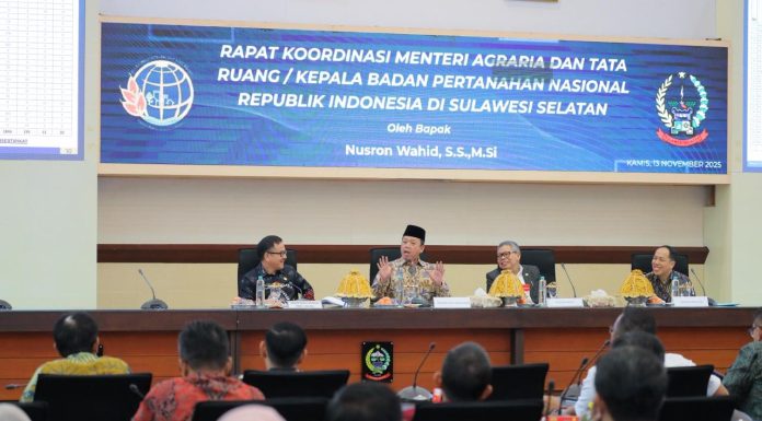 Percepat Penyelesaian Persoalan Tanah dan Ruang, Menteri Nusron Adakan Rakor dengan Kepala Daerah Se-Sulsel