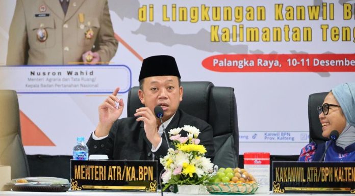 Pembinaan di Kanwil BPN Provinsi Kalteng, Menteri Nusron Minta Pelayanan Pertanahan Adaptif, Cepat, dan Bersih