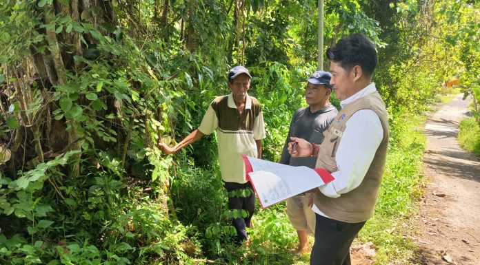 Petugas Kantor Pertanahan Jembrana Melakukan Peninjauan Lapangan di Desa Yehembang