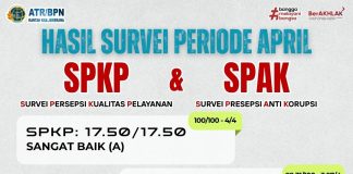 HASIL SURVEI KEPUASAN MASYARAKAT DAN PERSEPSI ANTI KORUPSI BULAN MEI MENUNJUKKAN TINGKAT KEPERCAYAAN MASYARAKAT TERHADAP LAYANAN ATR/BPN JEMBRANA