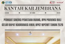 RAPAT NERACA PENATAGUNAAN TANAH (NPGT) KECAMATAN WILAYAH PESISIR, PULAU-PULAU KECIL, PERBATASAN, DAN WILAYAH TERTENTU (WP3WT) PROVINSI BALI TAHUN 2026