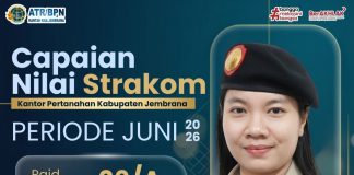 CAPAIAN NILAI STRAKOM BULAN JUNI KANTOR ATR/BPN KABUPATEN JEMBRANA
