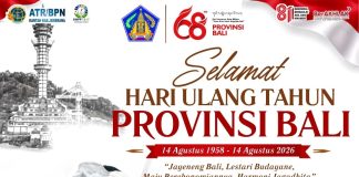 KANTOR ATR/BPN KABUPATEN JEMBRANA MENGUCAPKAN SELAMAT HUT PROVINSI BALI