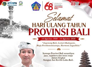 KANTOR ATR/BPN KABUPATEN JEMBRANA MENGUCAPKAN SELAMAT HUT PROVINSI BALI