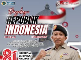 KANTOR ATR/BPN KABUPATEN JEMBRANA MENGUCAPKAN SELAMAT MEMPERINGATI HUT KEMERDEKAAN RI KE-81