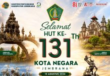 KANTOR ATR/BPN KABUPATEN JEMBRANA MENGUCAPKAN SELAMAT HARI JADI KOTA NEGARA