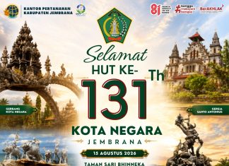KANTOR ATR/BPN KABUPATEN JEMBRANA MENGUCAPKAN SELAMAT HARI JADI KOTA NEGARA