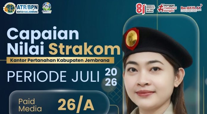 CAPAIAN NILAI STRAKOM BULAN JULI KANTOR ATR/BPN KABUPATEN JEMBRANA