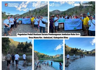 PT Pegadaian (Persero) Cabang Rasanae Salurkan Bantuan Rp275 Juta untuk Pembangunan Jembatan Raba Sa’u Desa Mawu