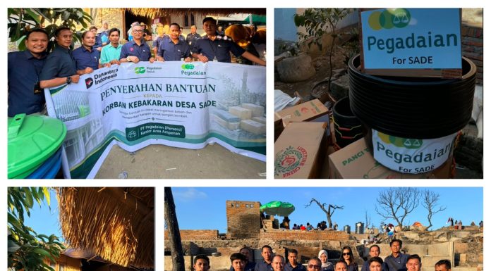 PT Pegadaian (Persero) Kembali Salurkan Bantuan bagi Korban Kebakaran Desa Adat Sade