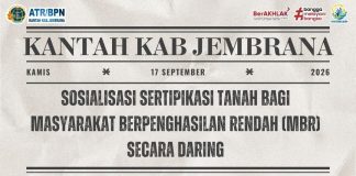 Kantor Pertanahan Kabupaten Jembrana Gelar Sosialisasi Sertipikasi Tanah bagi Masyarakat Berpenghasilan Rendah