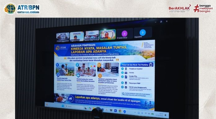 Kantor Pertanahan Kabupaten Jembrana Ikuti Rapat Monitoring, Evaluasi, dan Pembinaan Kinerja secara Daring