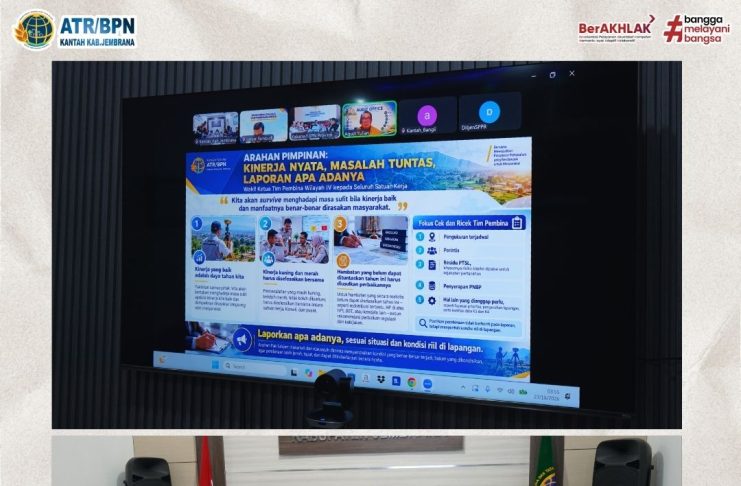 Kantor Pertanahan Kabupaten Jembrana Ikuti Rapat Monitoring, Evaluasi, dan Pembinaan Kinerja secara Daring