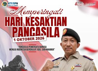 Kantor Pertanahan Kabupaten Jembrana Mengucapkan Selamat Memperingati Hari Kesaktian Pancasila, 1 Oktober 2026