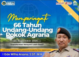 Kantah Jembrana Mengucapkan Selamat Memperingati 66 Tahun HUT UUPA